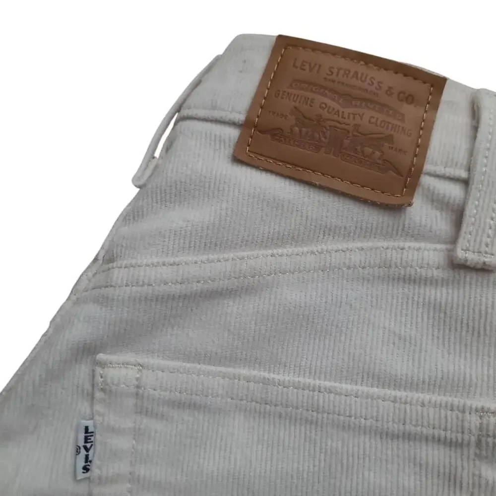 Levi's Ribcage Crop Boot Corduroy Whiteish/Cream color jeans. Size 24